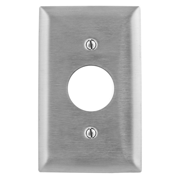 Hubbell Wiring Device-Kellems Wallplates and Boxes, Metallic Plates, 1- Gang, 1) 1.40" Opening, Jumbo, Stainless Steel SSJ7 - main